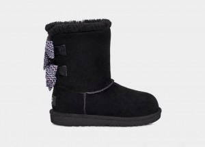 Ugg Bailey Bow Squiggles Stövlar Barn Svarta | Sverige-89524