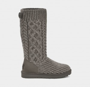 Ugg Classic Cardi Cabled Knit Stövlar Dam Grå | Sverige-28760