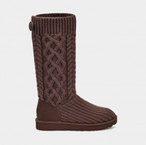 Ugg Classic Cardi Cabled Knit Stövlar Dam Bruna | Sverige-80176