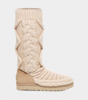 Ugg Classic Höga Tjock Knit Stövlar Dam Beige | Sverige-08439