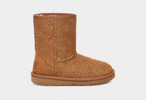 Ugg Classic II Tryck Stitch Stövlar Barn Bruna | Sverige-05891