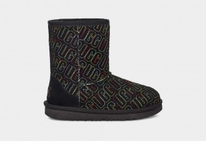 Ugg Classic II Tryck Stitch Stövlar Barn Svarta | Sverige-02756