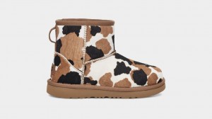 Ugg Classic Mini Cow Print Stövlar Barn Bruna | Sverige-20948