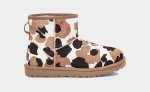 Ugg Classic Mini Cow Print Stövlar Dam Bruna | Sverige-83741