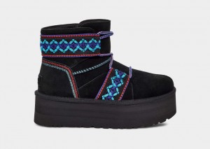 Ugg Classic Mini II Braid Platform Stövlar Dam Svarta | Sverige-82930