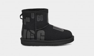 Ugg Classic Mini Scatter Tryck Stövlar Barn Svarta | Sverige-34617