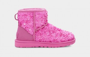 Ugg Classic Mini Tjock Sequin Stövlar Dam Rosa | Sverige-19305