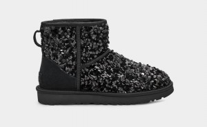 Ugg Classic Mini Tjock Sequin Stövlar Dam Svarta | Sverige-93564