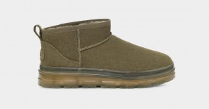 Ugg Classic Ultra Mini Clear Stövlar Dam Olivgröna | Sverige-49132