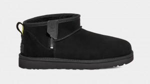 Ugg Classic Ultra Mini Zip Stövlar Herr Svarta | Sverige-58019