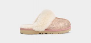 Ugg Cozy II Metallic Glitter Tofflor Barn Rosa Guld | Sverige-70564