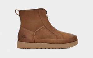 Ugg Deconstructed Front Zip Korta Stövlar Dam Bruna | Sverige-95261