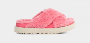 Ugg Fuzz Sugar Cross Badtofflor Tofflor Dam Rosa | Sverige-39670