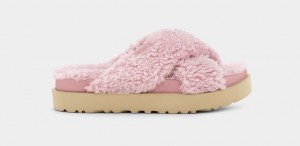 Ugg Fuzz Sugar Cross Badtofflor Tofflor Dam Rosa | Sverige-51047