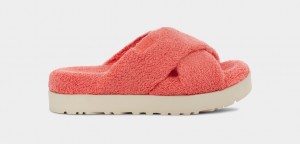 Ugg Fuzz Sugar Terry Cross Badtofflor Tofflor Dam Korall | Sverige-68195