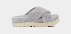 Ugg Fuzz Sugar Terry Cross Badtofflor Tofflor Dam Grå | Sverige-98542