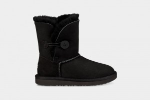 Ugg Korta Bailey Button II Stövlar Barn Svarta | Sverige-31582