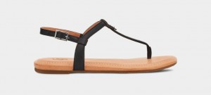 Ugg Madeena Läder Flip Flop Sandaler Dam Svarta | Sverige-96758