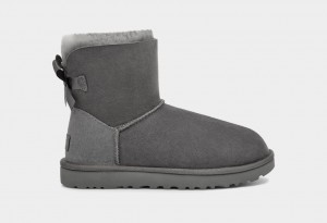 Ugg Mini Bailey Bow II Stövlar Dam Grå | Sverige-61048