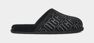 Ugg Scuff Ugg Tryck Tofflor Herr Svarta | Sverige-83067