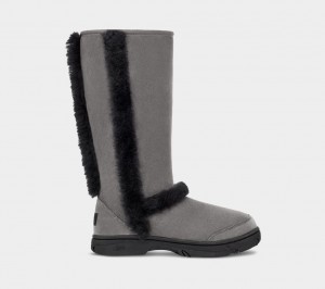 Ugg Sunburst Höga Stövlar Dam Grå Svarta | Sverige-96305