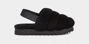 Ugg Super Fluff Tofflor Dam Svarta | Sverige-69134