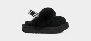 Ugg Toddler Funkette Tofflor Barn Svarta | Sverige-21956