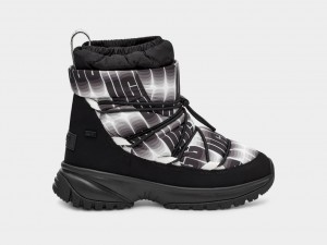 Ugg Yose Puffer Wavelength Stövlar Dam Svarta Vita | Sverige-09258