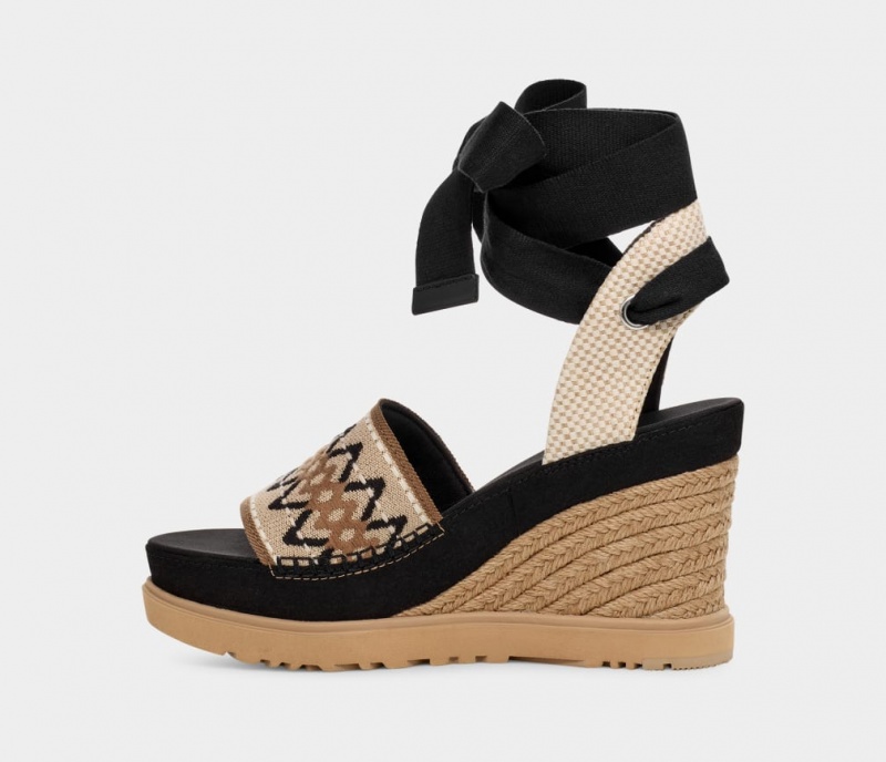 Ugg Abbot Ankle Wrap Sandaler Dam Svarta | Sverige-61920