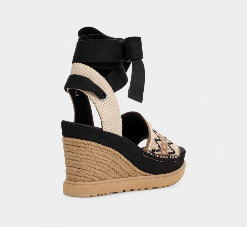 Ugg Abbot Ankle Wrap Sandaler Dam Svarta | Sverige-61920