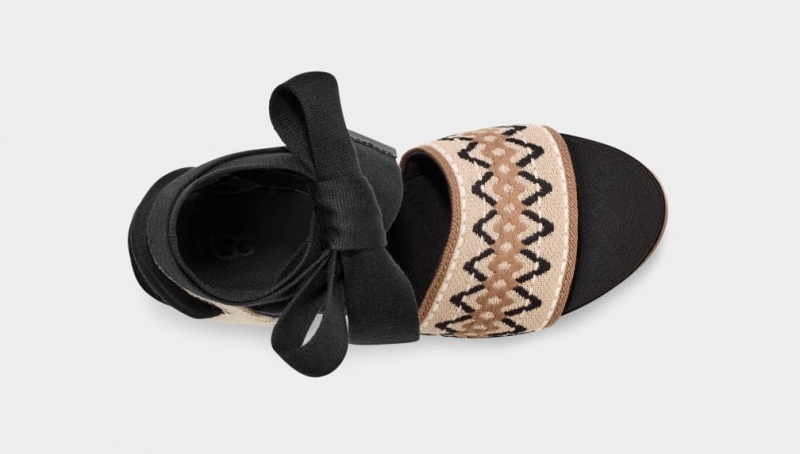 Ugg Abbot Ankle Wrap Sandaler Dam Svarta | Sverige-61920