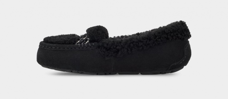 Ugg Ansley UGGbraid Mockasiner Dam Svarta | Sverige-71628