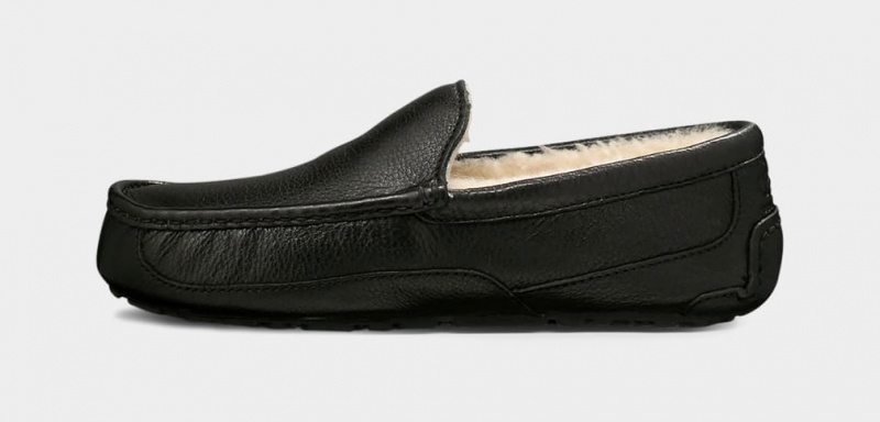 Ugg Ascot Läder Mockasiner Herr Svarta | Sverige-35021