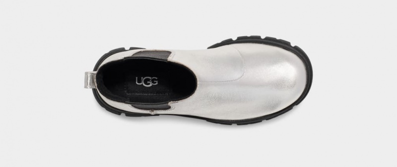 Ugg Ashton Chelsea Läder Chelsea Stövlar Barn Silver Metal | Sverige-01298