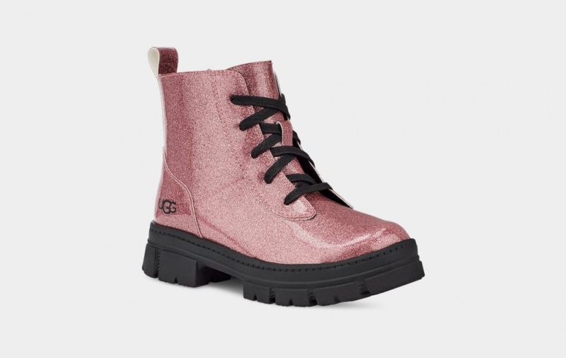 Ugg Ashton Spets Up Glitter Stövlar Barn Rosa | Sverige-94576