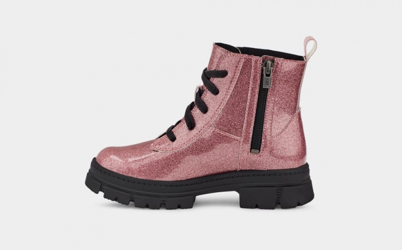 Ugg Ashton Spets Up Glitter Stövlar Barn Rosa | Sverige-94576