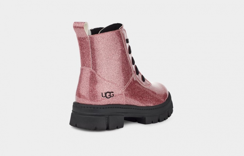 Ugg Ashton Spets Up Glitter Stövlar Barn Rosa | Sverige-94576