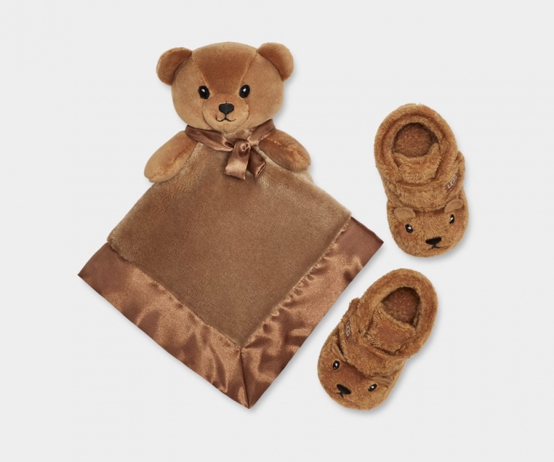 Ugg Baby Bixbee and Lovey Bear Stuffie Set Stövlar Barn Bruna | Sverige-76052