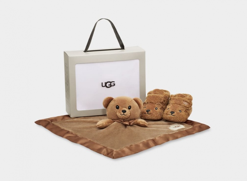 Ugg Baby Bixbee and Lovey Bear Stuffie Set Stövlar Barn Bruna | Sverige-76052