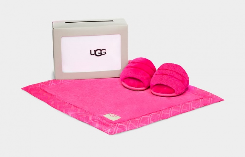 Ugg Baby Fluff Yeah Badtofflor and Lovey Blanket Tofflor Barn Rosa | Sverige-10758