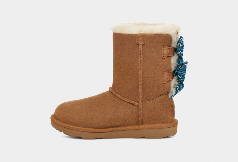 Ugg Bailey Bow Squiggles Stövlar Barn Bruna | Sverige-82347