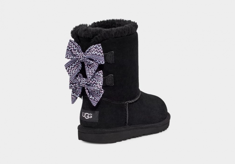 Ugg Bailey Bow Squiggles Stövlar Barn Svarta | Sverige-89524