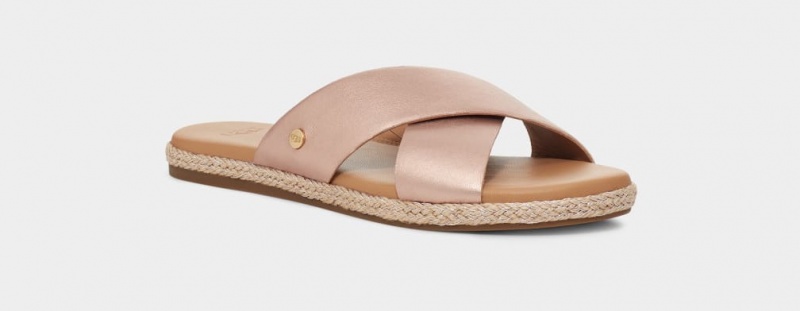 Ugg Brylee Badtofflor Sandaler Dam Rosa Guld Metal | Sverige-37194