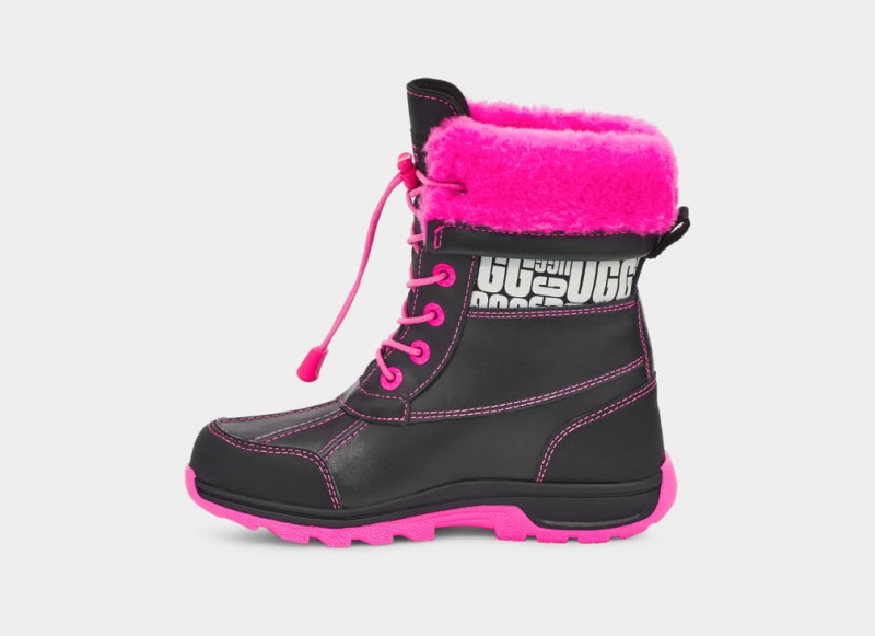 Ugg Butte II CWR Glow Tryck Stövlar Barn Svarta Rosa | Sverige-07248