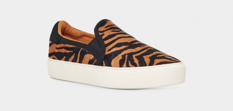 Ugg Cahlvan Tiger Print Sneakers Dam Bruna Svarta | Sverige-38795