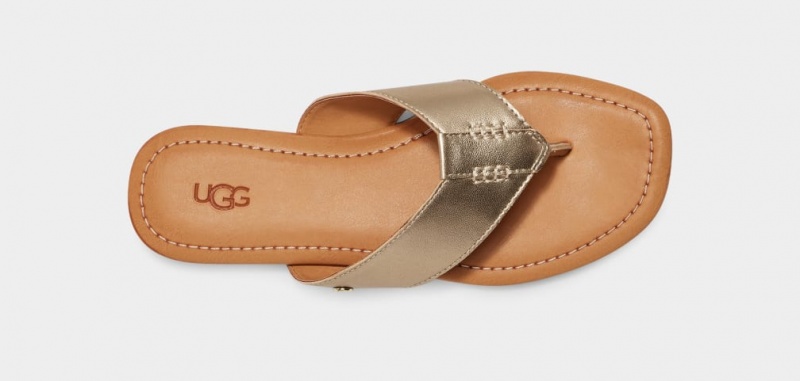 Ugg Carey Flip Flop Sandaler Dam Guld Metal | Sverige-25348