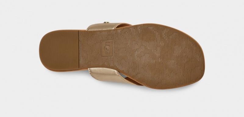 Ugg Carey Flip Flop Sandaler Dam Guld Metal | Sverige-25348