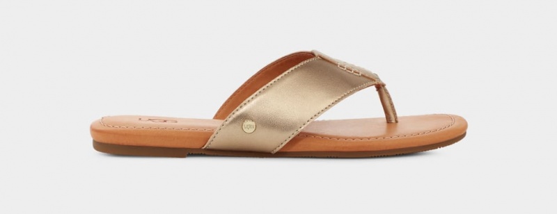 Ugg Carey Flip Flop Sandaler Dam Guld Metal | Sverige-25348