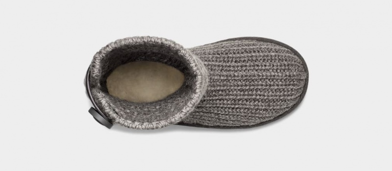 Ugg Classic Cardi Cabled Knit Stövlar Barn Grå | Sverige-29516