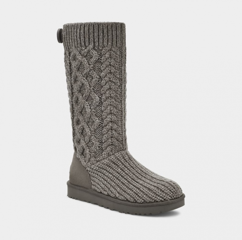 Ugg Classic Cardi Cabled Knit Stövlar Dam Grå | Sverige-28760